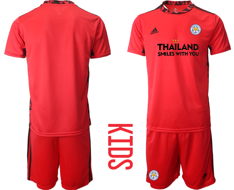 Cheap Youth 2020-2021 club Leicester City red goalkeeper blank Soccer Jerseys